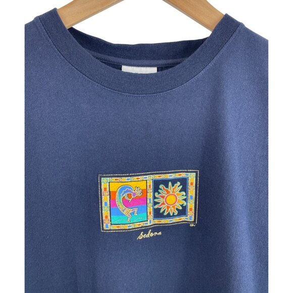 Vintage BNK Wear Sedona Graphic T-Shirt Navy Blue Short Sleeve X-Large Cotton - Picture 2 of 7